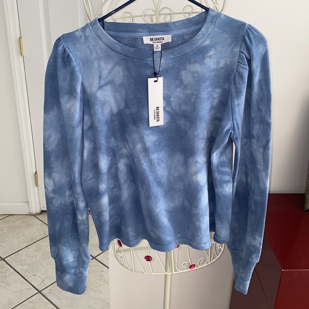 NWT! BB Dakota by Steve Madden Puff Shoulder Tie-Dye Sweatshirt